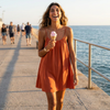 Robe Courte Dos Nu Évasée « Santorini » | L'Inédite Paris