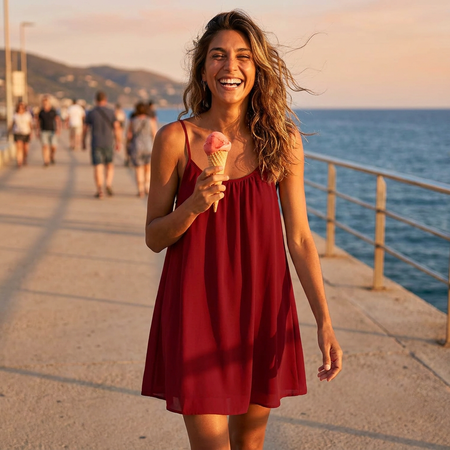 Robe Courte Dos Nu Évasée « Santorini » | L'Inédite Paris