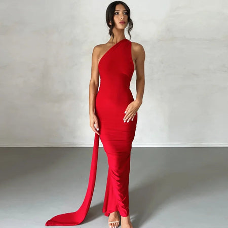 Robe Longue Asymétrique & Dos Nu « Sienne » | L'Inédite Paris